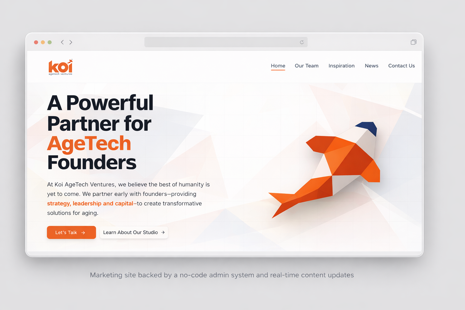 Koi AgeTech Ventures project screenshot